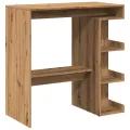 Table de bar avec étagère de rangement chêne artisanal