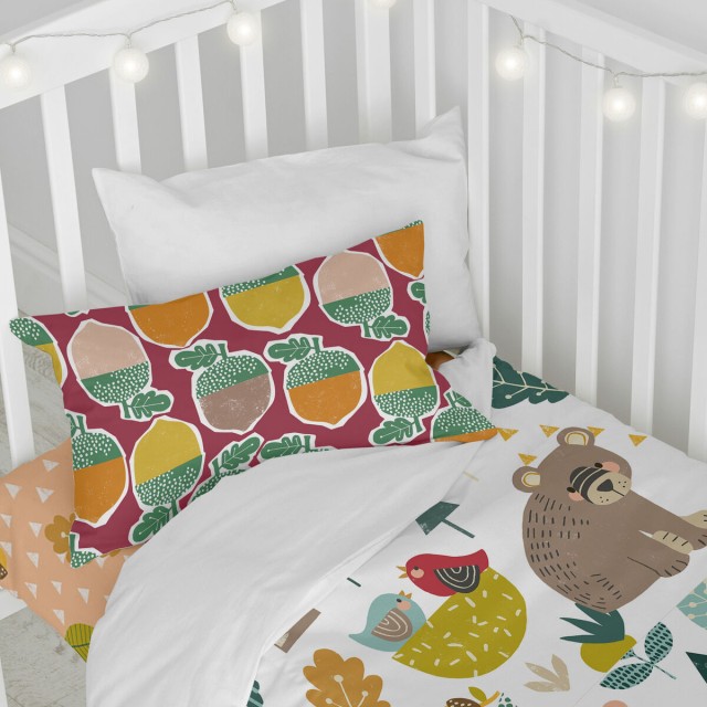 Bettbezug-Set HappyFriday Moshi Moshi Harvestwood Bunt Babybettchen 2