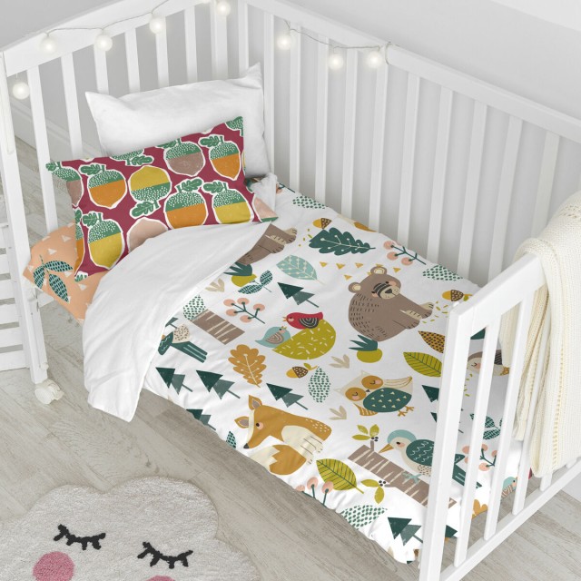 Bettbezug-Set HappyFriday Moshi Moshi Harvestwood Bunt Babybettchen 2