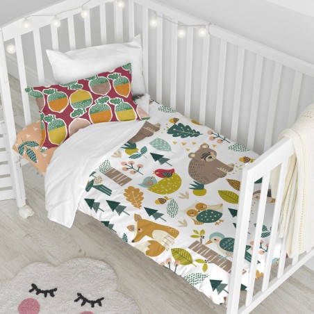 Duvet cover set HappyFriday Moshi Moshi Harvestwood Multicolour Baby C