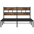 Cadre de lit en métal sans matelas chêne fumé 160x200 cm
