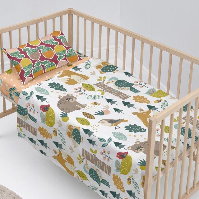 Set beddengoed HappyFriday Moshi Moshi Harvestwood Multicolour Wieg vo