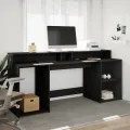 Bureau avec lumières LED noir 200x55x91 cm bois d'ingénierie