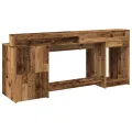 Bureau avec lumières LED vieux bois bois d'ingénierie