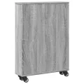 Chariot de rangement étroit sonoma gris bois d'ingénierie