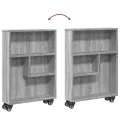 Chariot de rangement étroit sonoma gris bois d'ingénierie