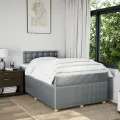 cadre de lit et matelas gris clair 120x190 cm tissu
