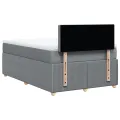 cadre de lit et matelas gris clair 120x190 cm tissu