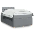 cadre de lit et matelas gris clair 120x190 cm tissu