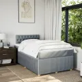 cadre de lit et matelas gris clair 120x190 cm tissu