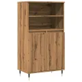 Buffet haut chêne artisanal 60x36x110 cm bois d'ingénierie