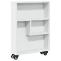 Chariot de rangement étroit blanc 48x13x68 cm bois d'ingénierie
