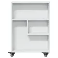 Chariot de rangement étroit blanc 48x13x68 cm bois d'ingénierie