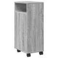 Meuble étroit de salle de bain à roulettes sonoma gris