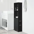 Armoire de salle de bain étroite avec roulettes noir