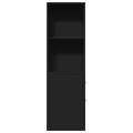 Armoire de salle de bain étroite avec roulettes noir