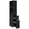 Armoire de salle de bain étroite avec roulettes noir