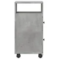 Meuble étroit de salle de bain à roulettes gris béton