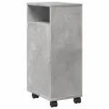 Meuble étroit de salle de bain à roulettes gris béton