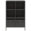 Buffet haut noir 68x39x103,5 cm acier