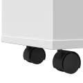 Meuble étroit de salle de bain à roulettes blanc