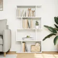 Étagère séparatrice de pièce à 4 niveaux blanc bois ingénierie