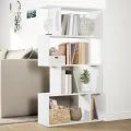 Étagère séparatrice de pièce à 4 niveaux blanc bois ingénierie