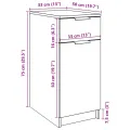 Armoire de bureau chêne artisanal 33x50x75 cm bois d'ingénierie