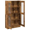 Buffet haut vieux bois 82,5x30,5x150 cm bois d'ingénierie