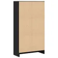 Bibliothèque noir 60x24x109 cm bois d'ingénierie