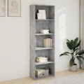 Bibliothèque gris béton 60x30x189 cm bois d'ingénierie