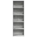 Bibliothèque gris béton 60x30x189 cm bois d'ingénierie