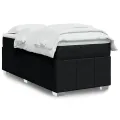 cadre de lit et matelas Noir 80x200 cm Tissu