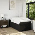 cadre de lit et matelas Noir 80x200 cm Tissu