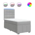 cadre de lit avec matelas gris clair 80x200 cm tissu
