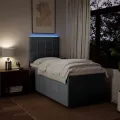 cadre de lit avec matelas gris clair 80x200 cm tissu