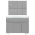 cadre de lit avec matelas gris clair 80x200 cm tissu