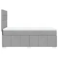cadre de lit avec matelas gris clair 80x200 cm tissu