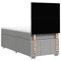 cadre de lit avec matelas gris clair 80x200 cm tissu