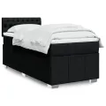 cadre de lit et matelas Noir 80x200 cm Tissu