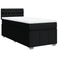 cadre de lit et matelas Noir 80x200 cm Tissu
