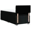 cadre de lit et matelas Noir 80x200 cm Tissu
