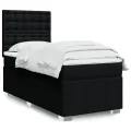 cadre de lit et matelas Noir 80x200 cm Tissu