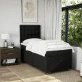 cadre de lit et matelas Noir 80x200 cm Tissu
