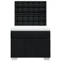 cadre de lit et matelas Noir 80x200 cm Tissu