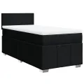 cadre de lit et matelas Noir 80x200 cm Tissu