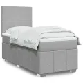 cadre de lit avec matelas gris clair 80x200 cm tissu