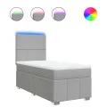 cadre de lit avec matelas gris clair 80x200 cm tissu