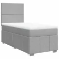 cadre de lit avec matelas gris clair 80x200 cm tissu