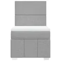 cadre de lit avec matelas gris clair 80x200 cm tissu